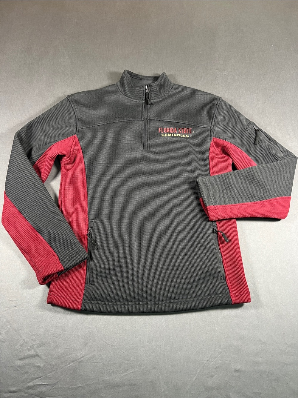 Campus Heritage Gray and Garnet Half-Zip Pullover Sweater